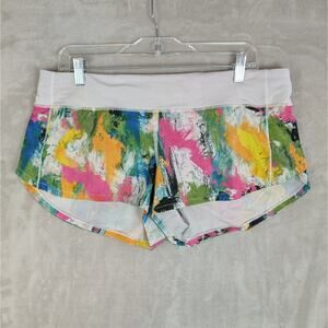 LuluLemon Speed Up Low Rise Lined Shorts 2.5" Sz 10 No Limits White Multi W7AVHR
